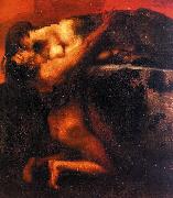 Franz von Stuck The Kiss of the Sphinx oil painting
